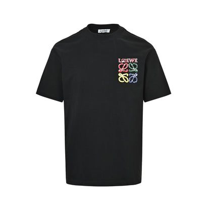 Loewe/Luo Yiwei colorful embroidered flower logo short sleeves