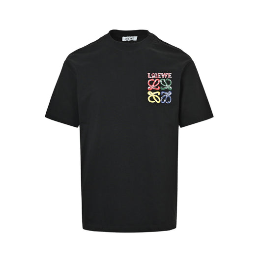 Loewe/Luo Yiwei colorful embroidered flower logo short sleeves