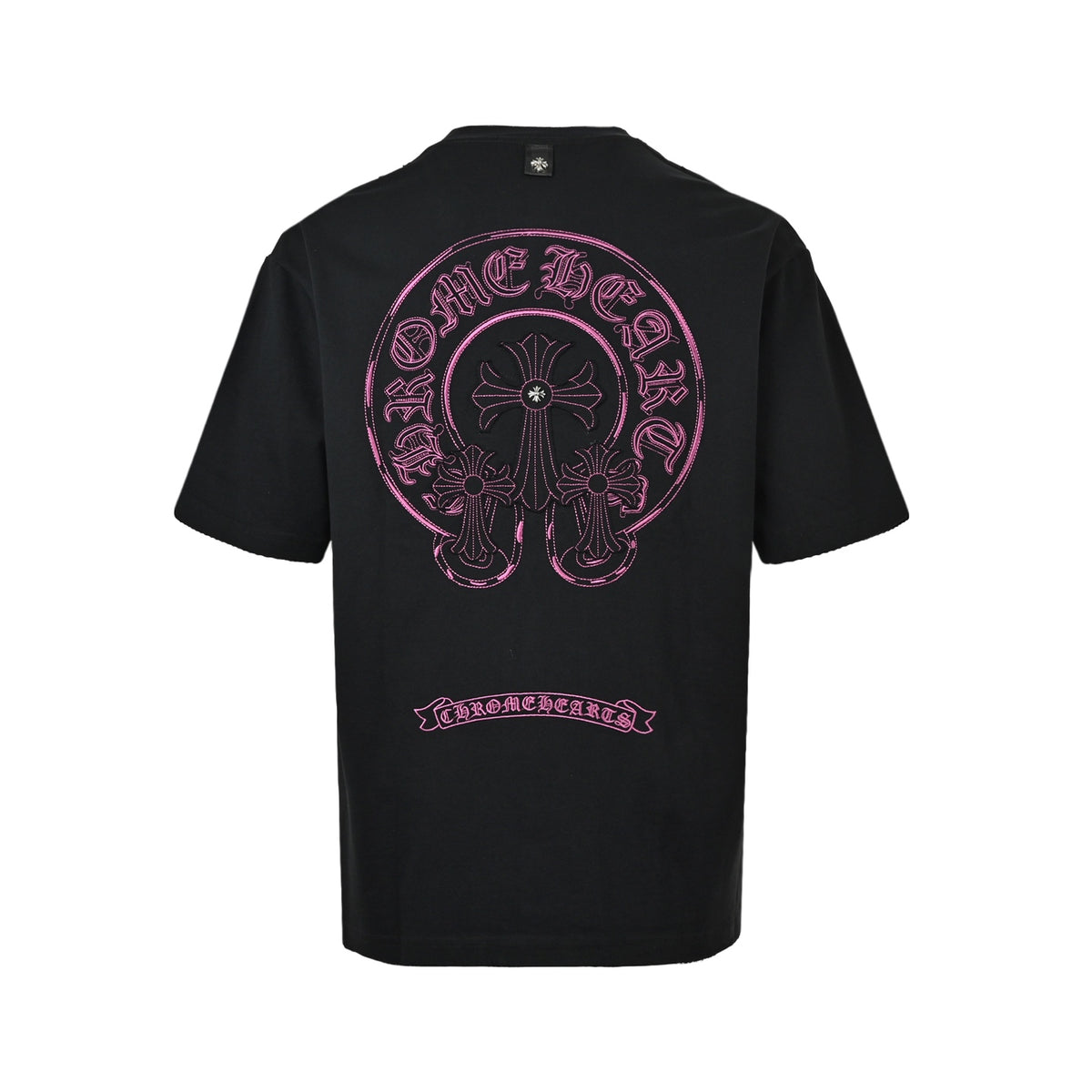 Chrome Hearts/Chrome Heart Horseshoe Cross burned patch patch hole short sleeves