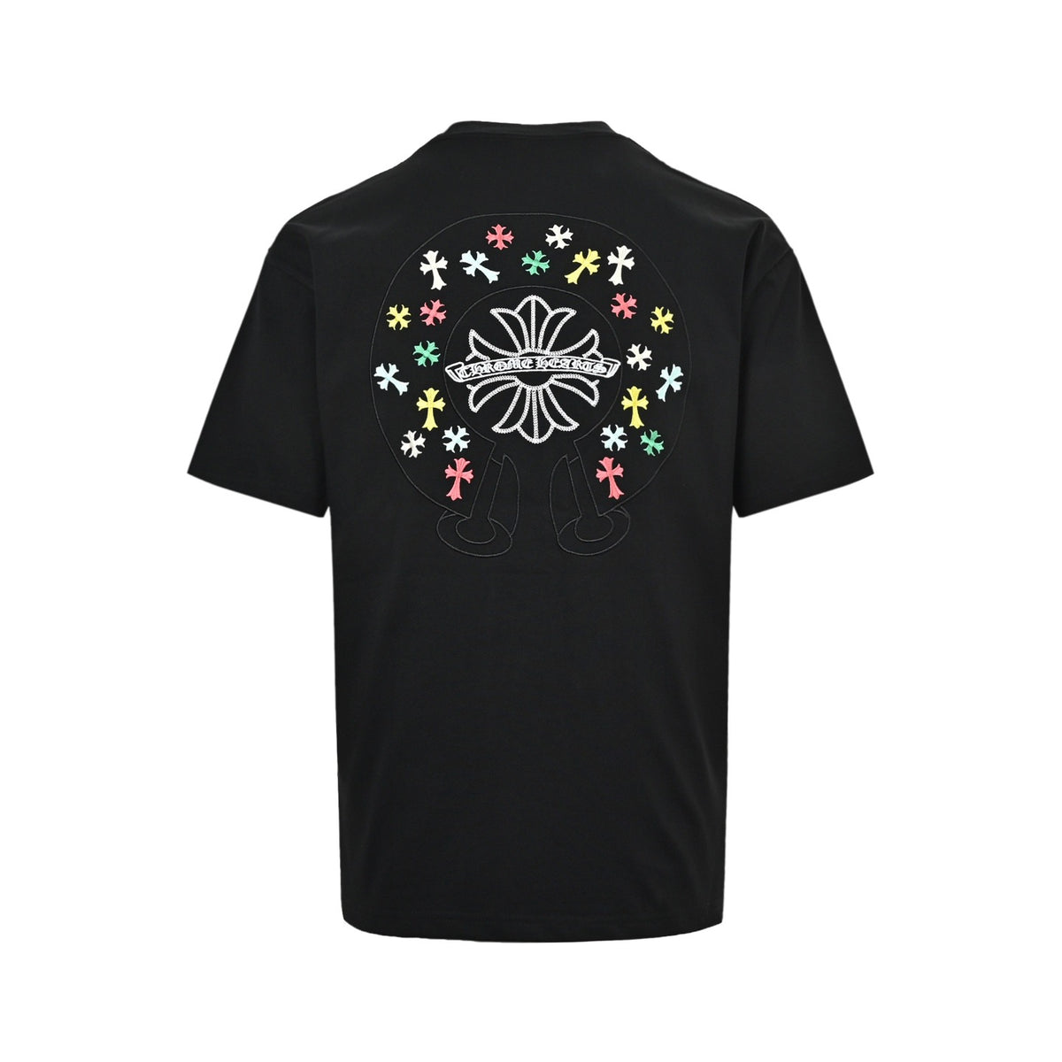 Chrome Hearts Colorful Cross Cluster Embroidered Short Sleeves