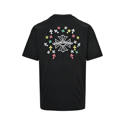 Chrome Hearts Colorful Cross Cluster Embroidered Short Sleeves