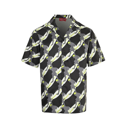 Gucci 25ss surf mulberry silk suit short-sleeved shirt