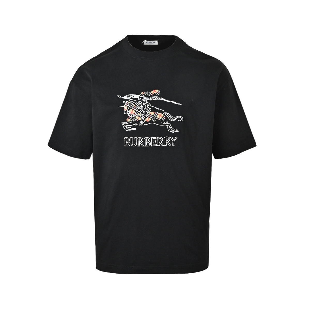 Burberry plaid knight war horse embroidered short sleeves