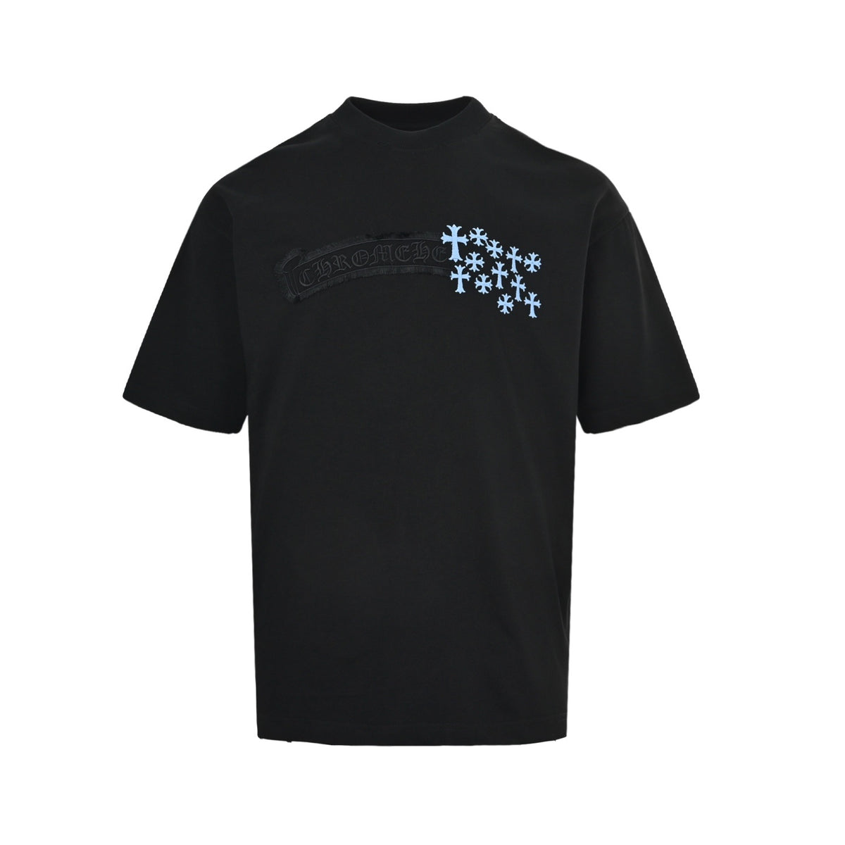 Chrome Hearts/Chrome Heart 26ss fully embroidered small label cross washed short sleeves