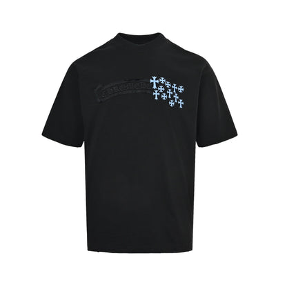 Chrome Hearts/Chrome Heart 26ss fully embroidered small label cross washed short sleeves