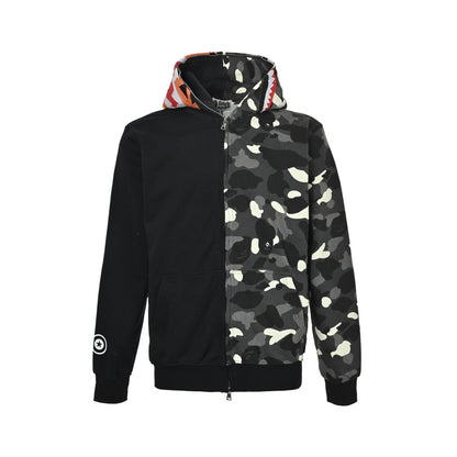 Bape single hood shark zip hooded jacket