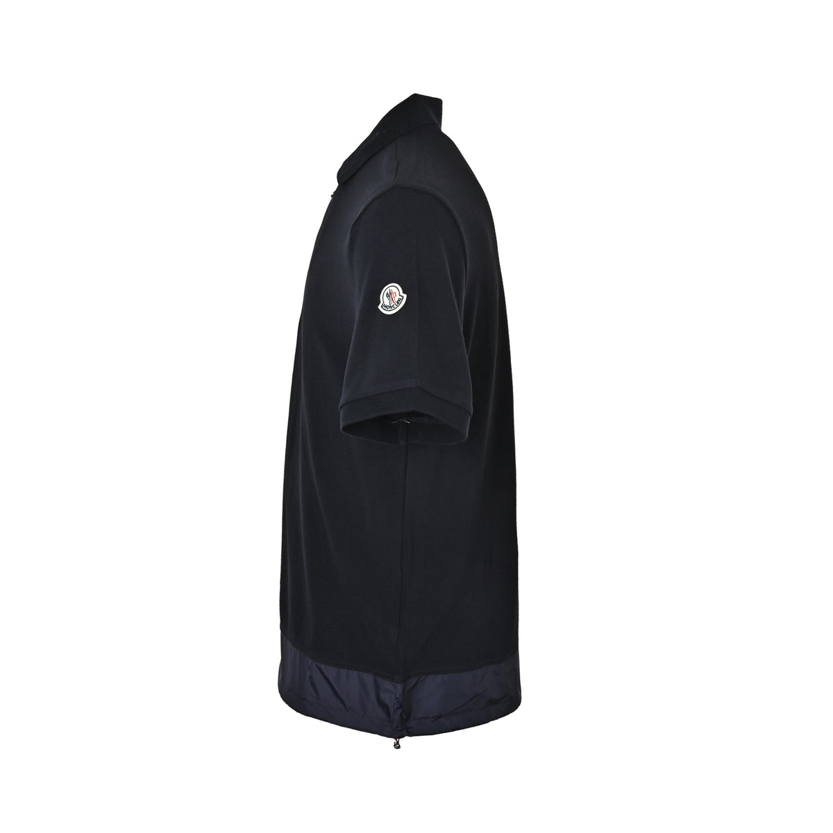 Moncler/Mask Logo Patch Half-Zip Polo Short Sleeves