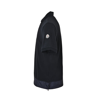 Moncler/Mask Logo Patch Half-Zip Polo Short Sleeves