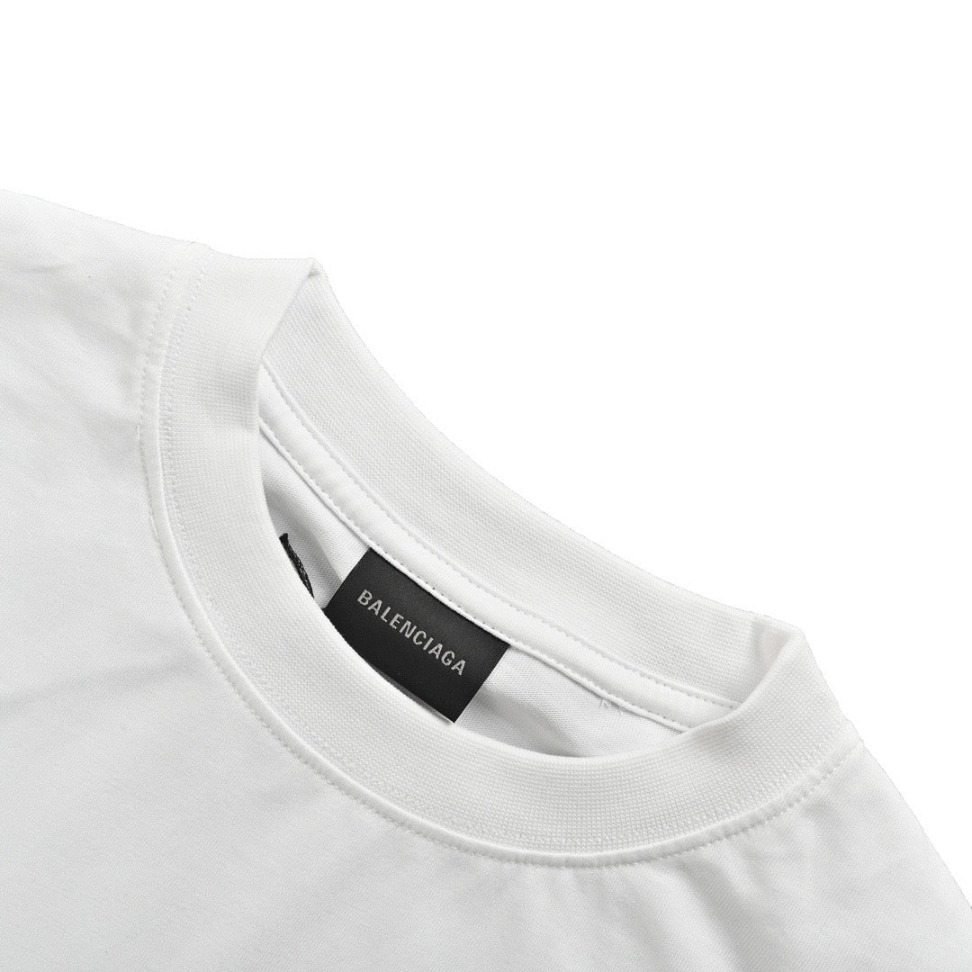 Balenciaga 24ss blurred letter three-dimensional printed short sleeves