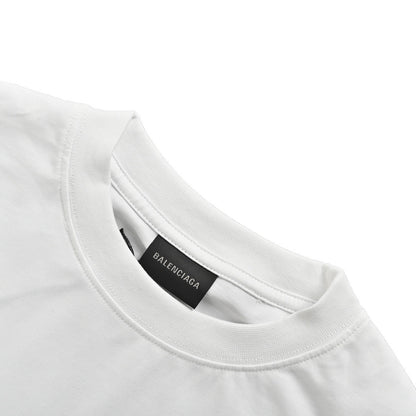 Balenciaga 24ss blurred letter three-dimensional printed short sleeves