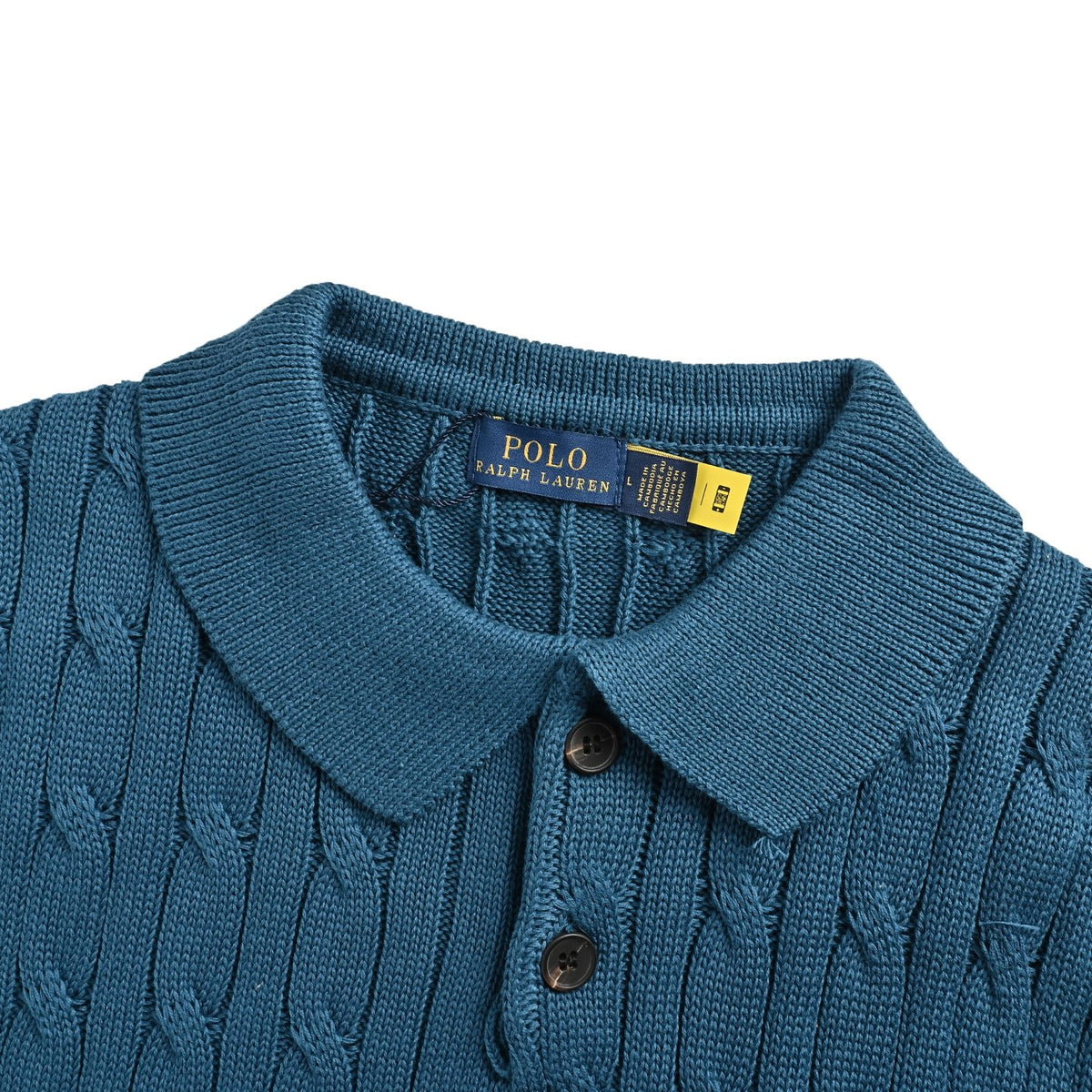 Ralph Lauren pony embroidered cable knit Polo short sleeves