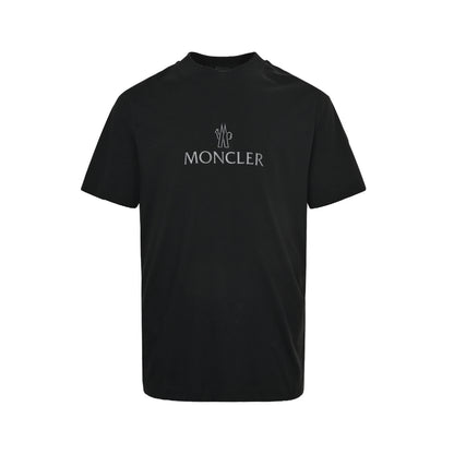 Moncler/Mask logo printed side mesh patchwork short sleeves