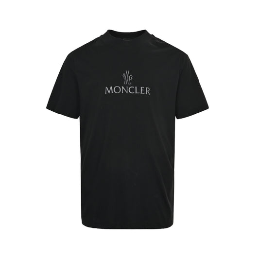 Moncler/Mask logo printed side mesh patchwork short sleeves