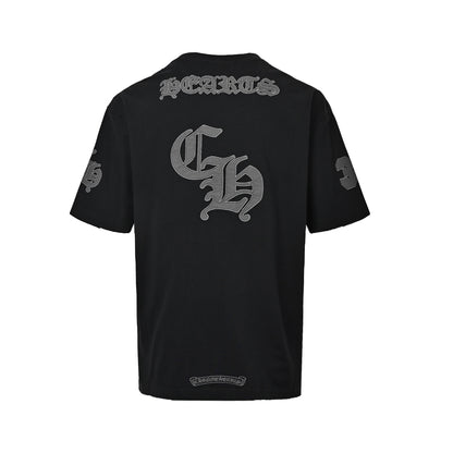 Chrome Hearts/Chrome Heart Sanskrit patch embroidered short sleeves
