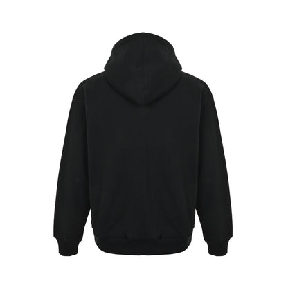 Supreme 24 style patch embroidered letter zipper hooded sweatshirt jacket