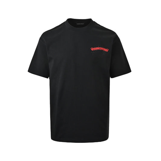 Chrome Hearts/Chrome Heart Cross Cluster Embroidered Short Sleeve