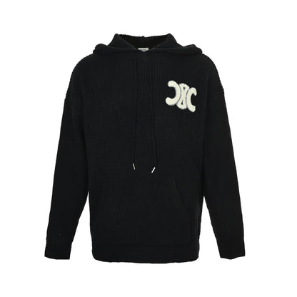 Celine Arc de Triomphe back letters towel embroidered hooded sweater