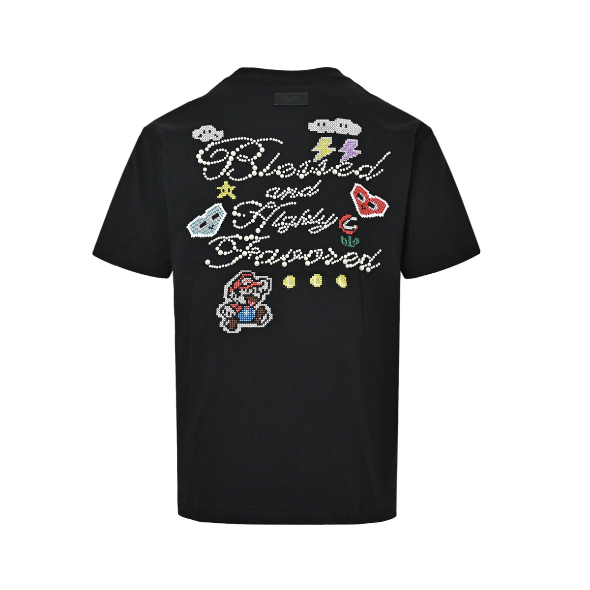 CDG Rei Kawakubo Super Mario cross-stitch pearl short sleeves
