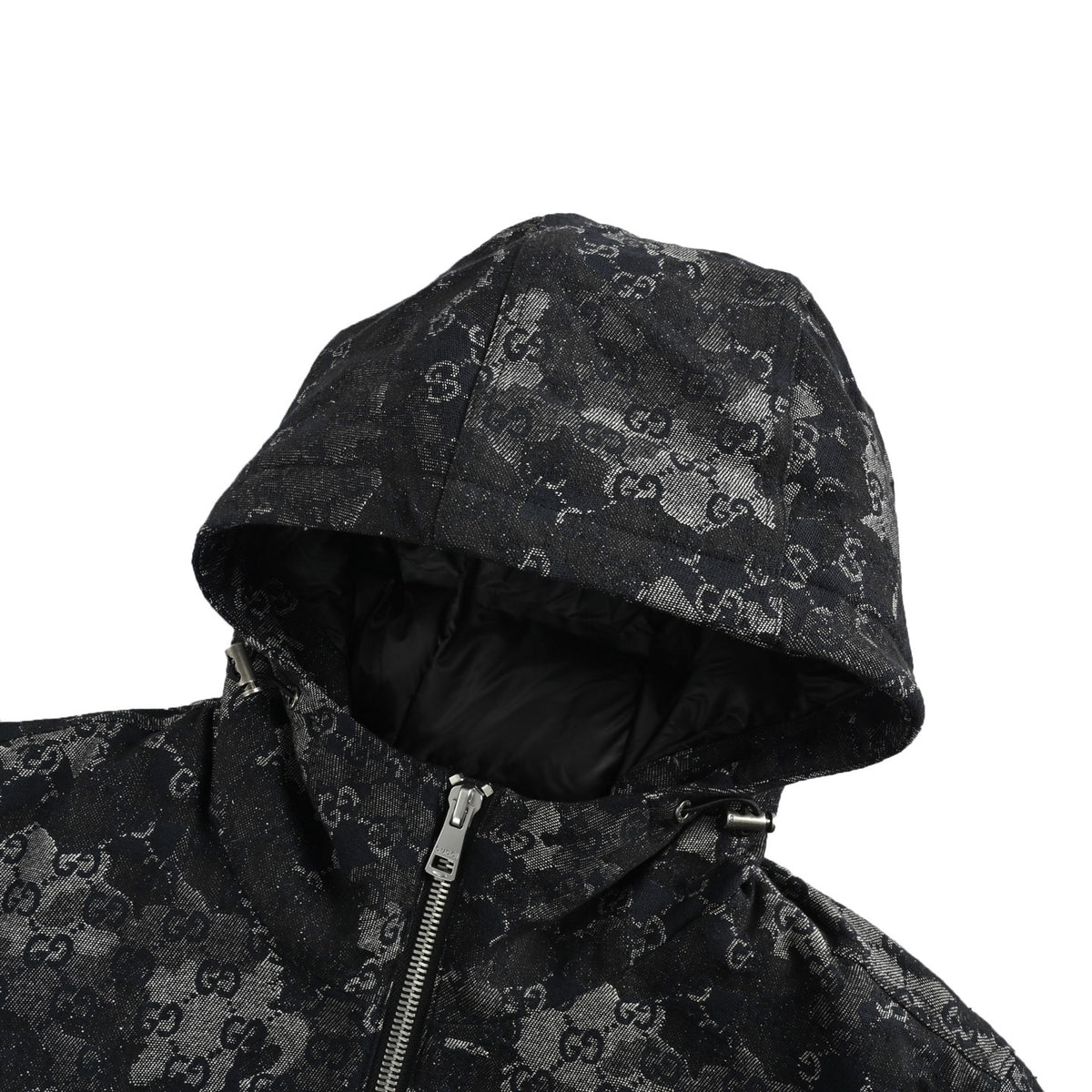 Gucci Double G splash ink hooded down jacket