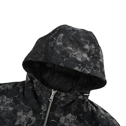 Gucci Double G splash ink hooded down jacket