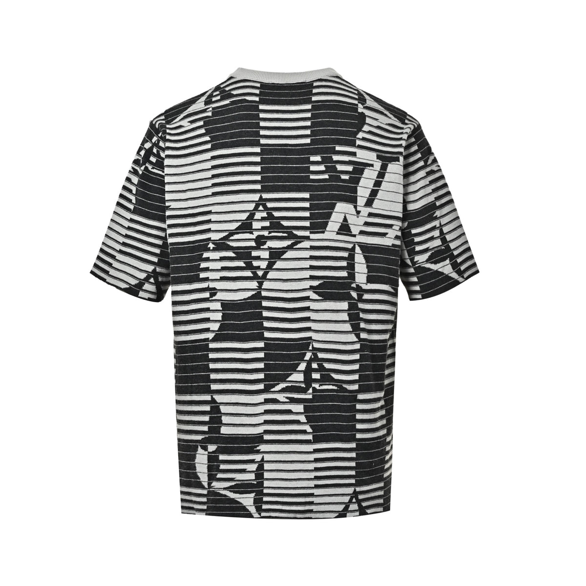 Louis Vuitton 26ss striped old flower jacquard knitted short sleeves