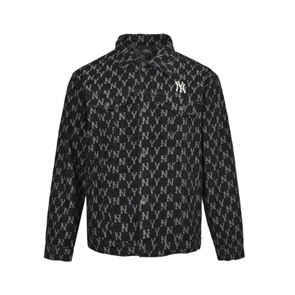 MLВ embroidered logo all over denim shirt jacket