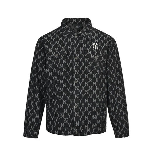 MLВ embroidered logo all over denim shirt jacket