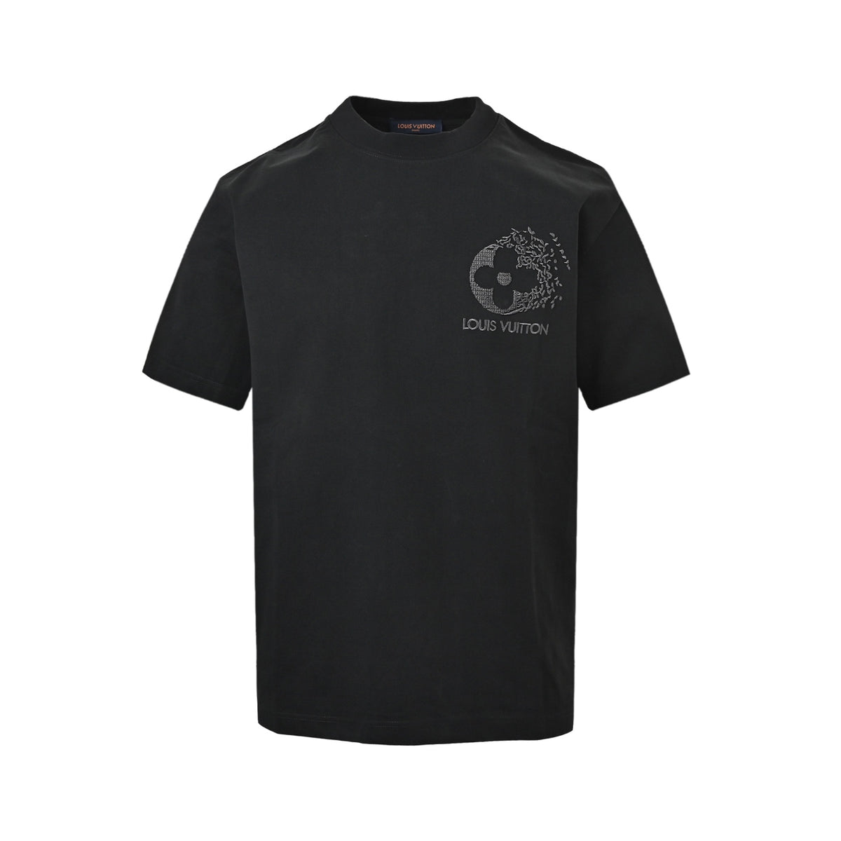 Louis Vuitton afterimage four-leaf clover embroidered round neck short sleeves
