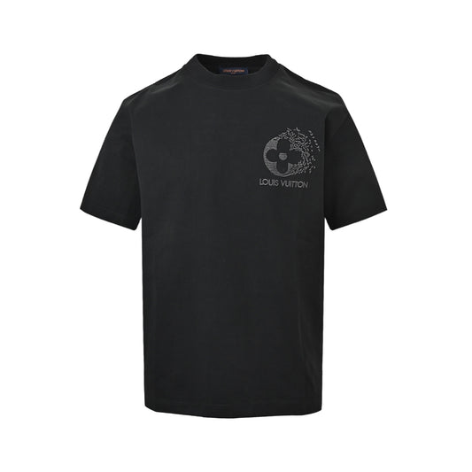 Louis Vuitton afterimage four-leaf clover embroidered round neck short sleeves