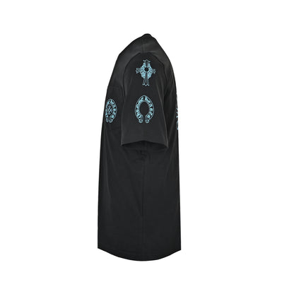 Chrome Hearts Blue Cross Print Short Sleeves