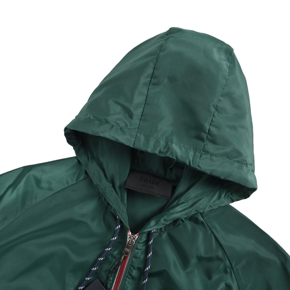 Prada 25Fw triangle logo contrast zipper recycled nylon hooded jacket