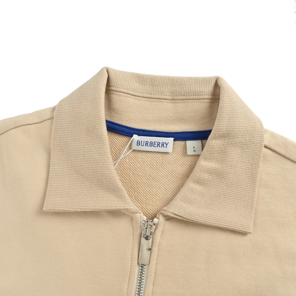 Burberry war horse embroidered half-zip lapel sweatshirt