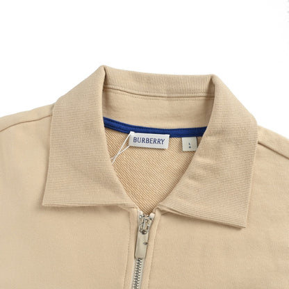 Burberry war horse embroidered half-zip lapel sweatshirt
