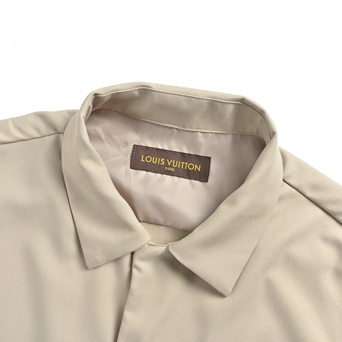 Louis Vuitton pocket leather label silk cotton velvet blend short-sleeved shirt
