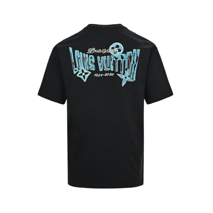 Louis Vuitton 26ss short sleeves with front and rear letter logo embroidery
