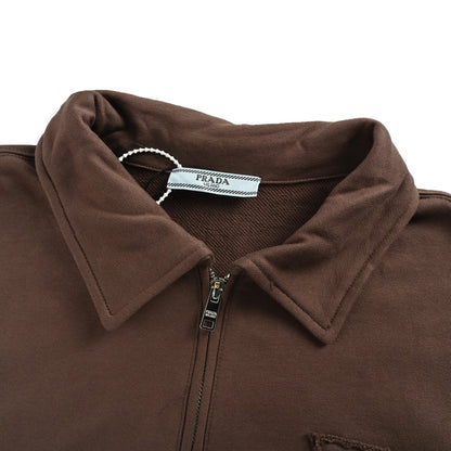 Prada 25Fw triangle cloth label half-zip lapel sweatshirt