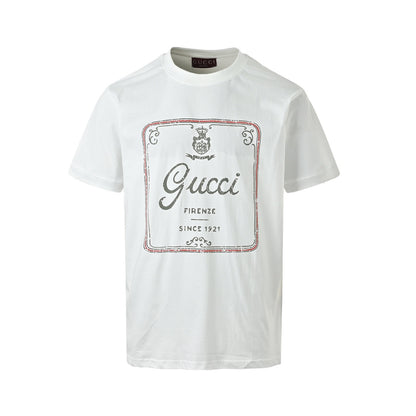 Gucci 26ss retro logo letter print short sleeves