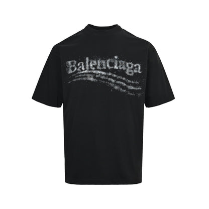 Balenciaga/Balanciaga 26ss fuzzy cola hot diamond washed short sleeves