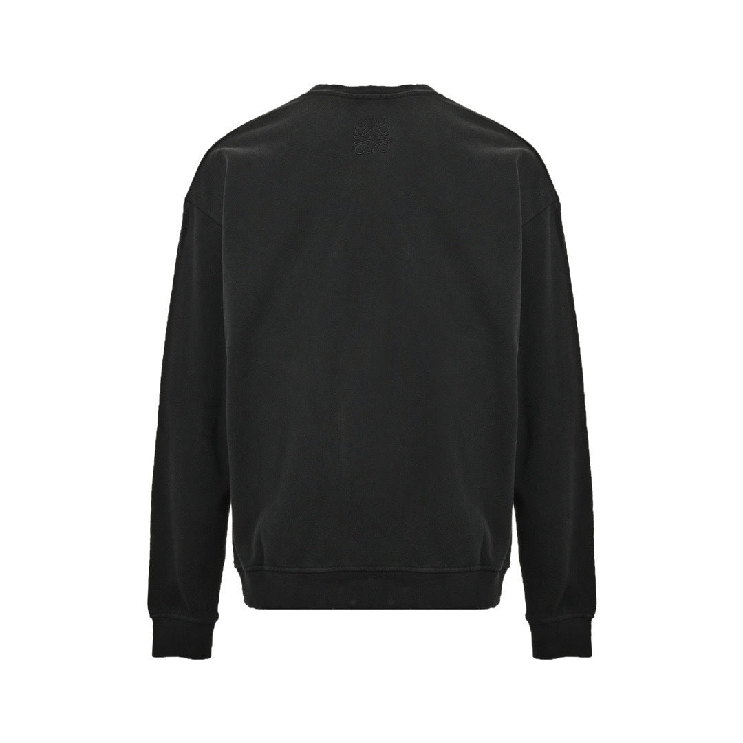 Loewe/Luo Yiwei 24Fw gradient washed printed round neck sweatshirt