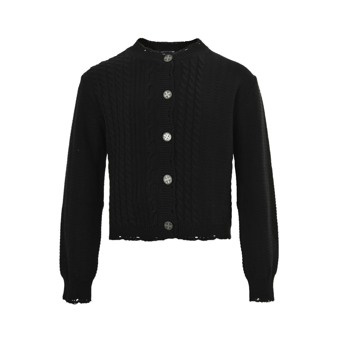 ENFANTS RICCHES DÉPRIMÉS Melancholic rich second generation twist knitted cardigan with holes
