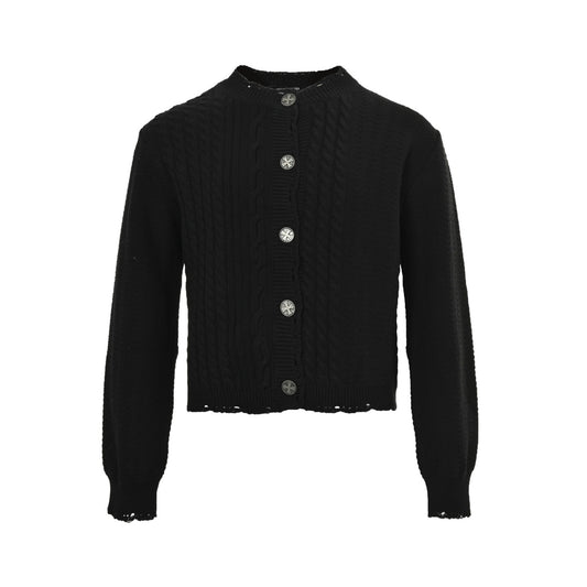 ENFANTS RICCHES DÉPRIMÉS Melancholic rich second generation twist knitted cardigan with holes
