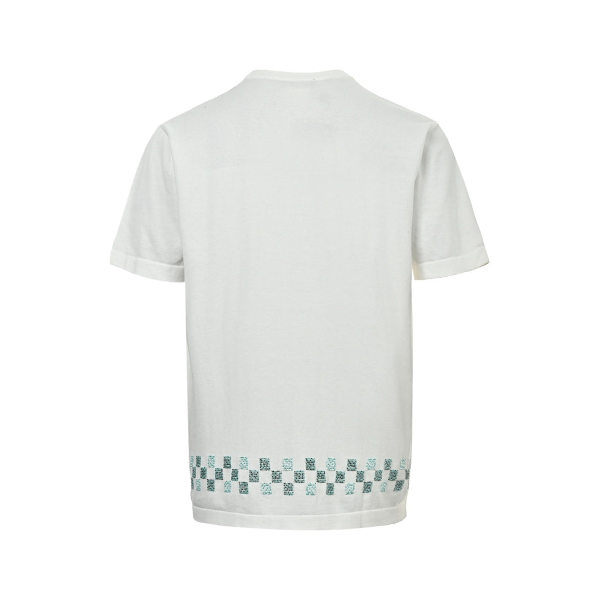 Louis Vuitton beaded letter hem checkerboard knit short sleeves