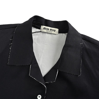 MiuMiu/Miu Miu 25Fw fake two-layer lapel knitted cardigan