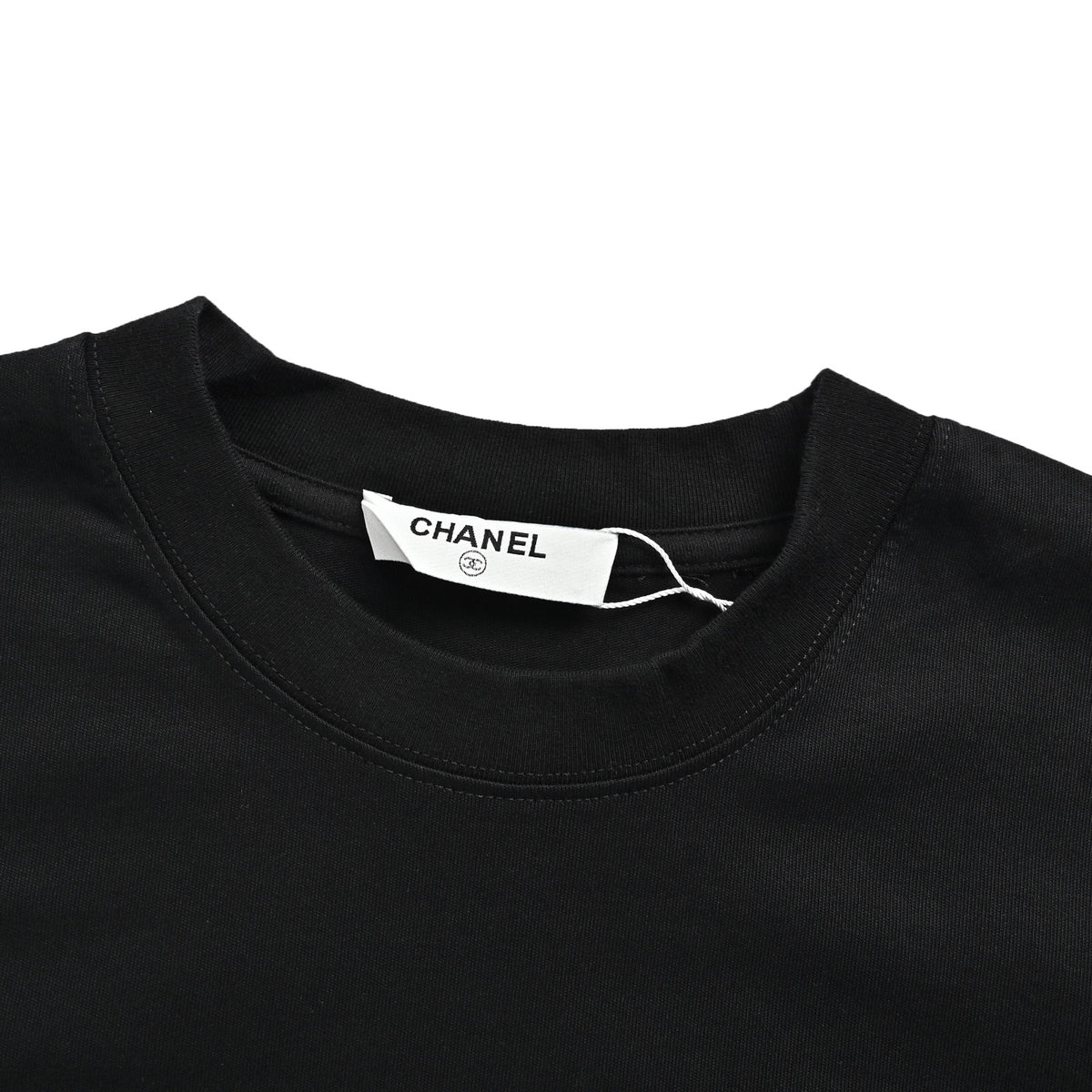 CHANEL logo three-dimensional woven embroidery round neck short sleeves
