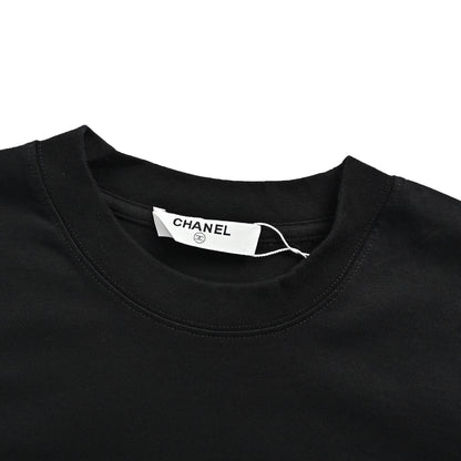 CHANEL logo three-dimensional woven embroidery round neck short sleeves