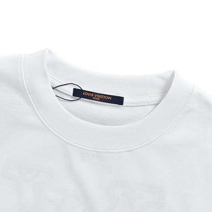 Louis Vuitton 26ss short sleeves with front and rear letter logo embroidery