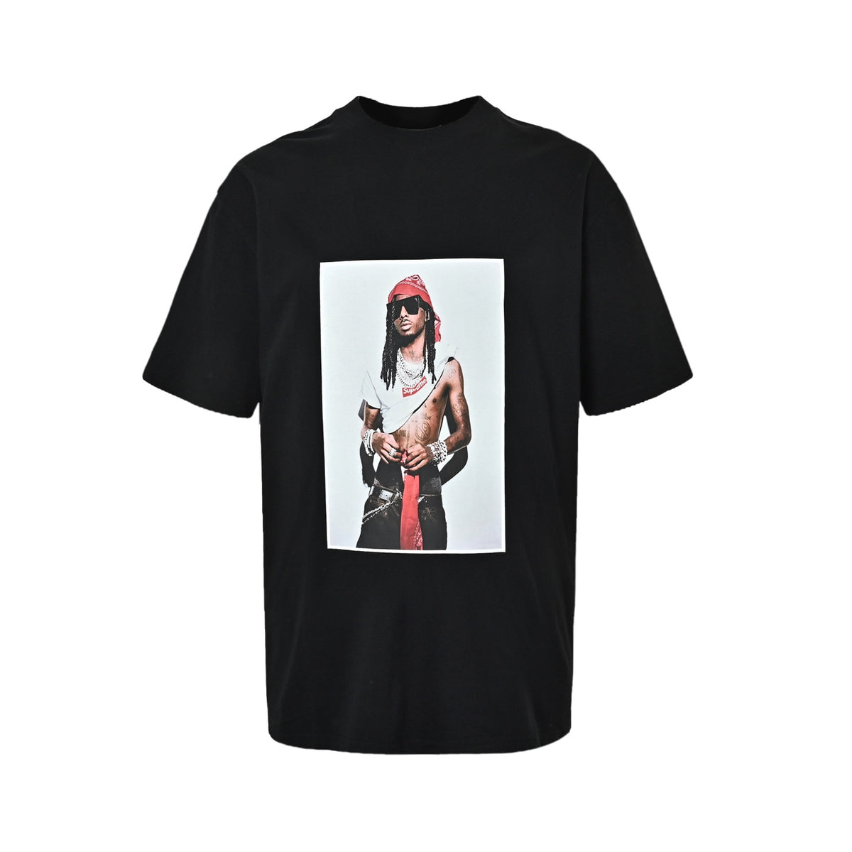 Supreme rapper printed short sleeves