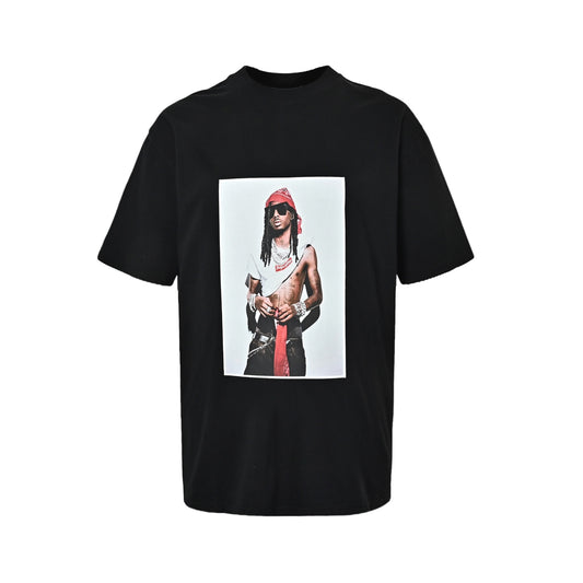 Supreme rapper printed short sleeves