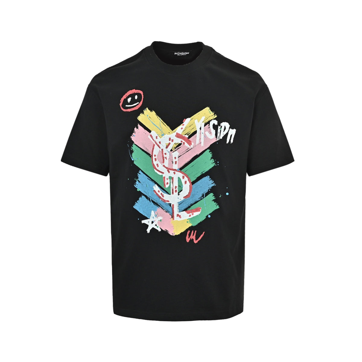 Saint Laurent childlike graffiti printed short sleeves