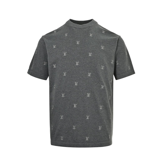 Louis Vuitton small letter embroidered knitted short sleeves